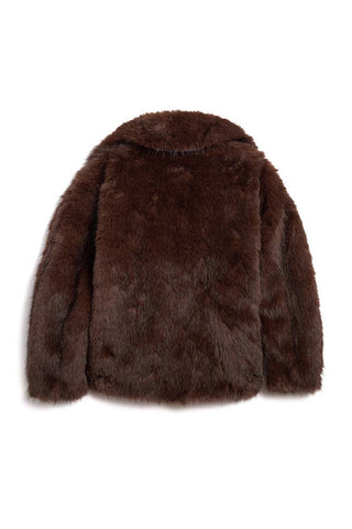 The Kovack Faux Fur Jacket: Chocolate / S - obligato