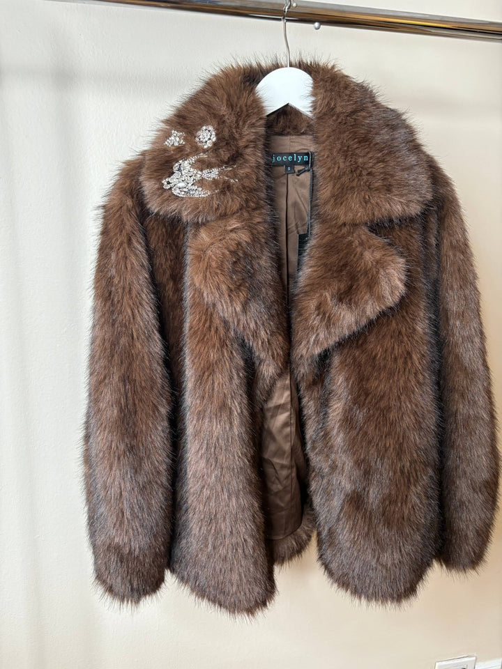 The Kovack Faux Fur Jacket: Chocolate / S - obligato