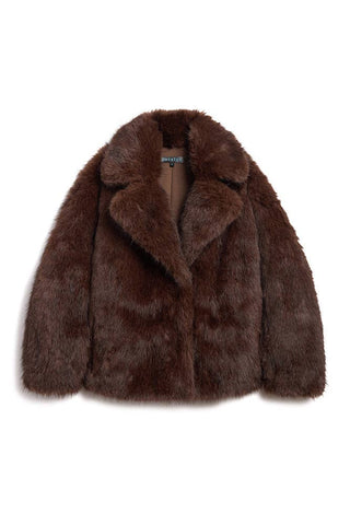 The Kovack Faux Fur Jacket: Chocolate / S - obligato