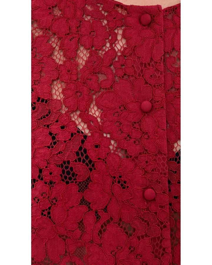 The Lace Blouse in Deep Ruby - obligato