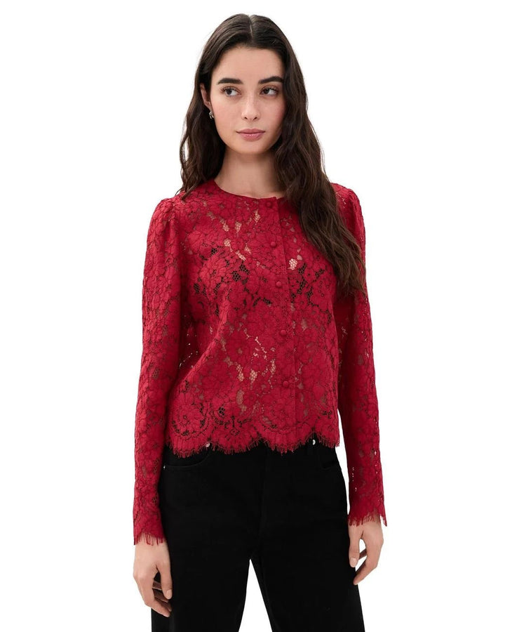 The Lace Blouse in Deep Ruby - obligato