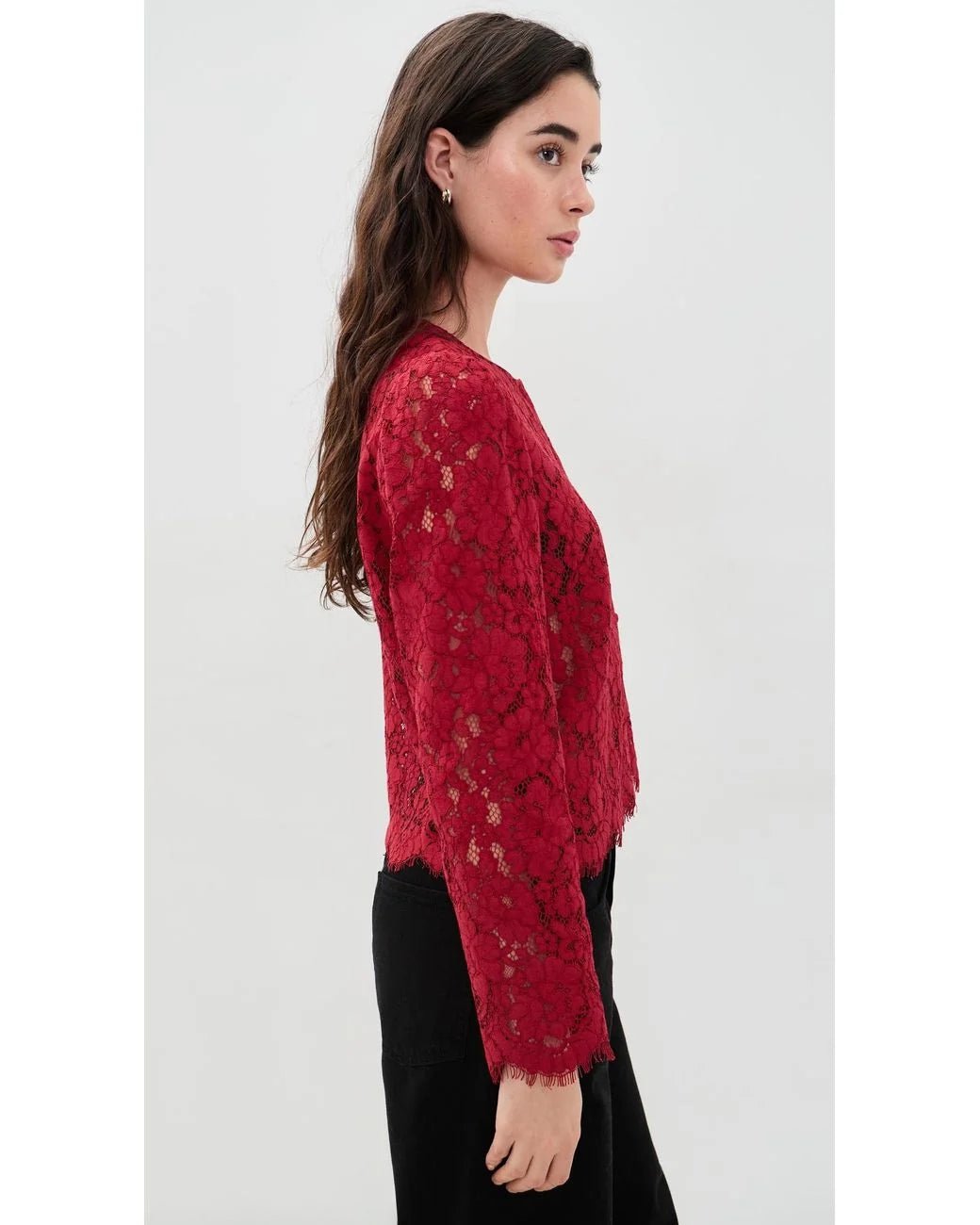 The Lace Blouse in Deep Ruby - obligato