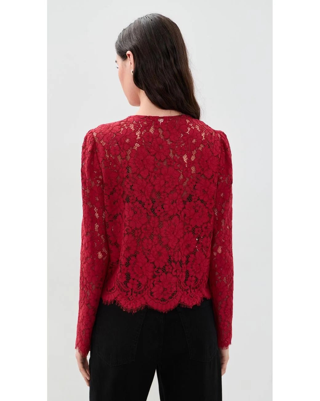 The Lace Blouse in Deep Ruby - obligato