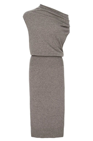 The Lori Sleeveless Dress in Otter Mélange - obligato