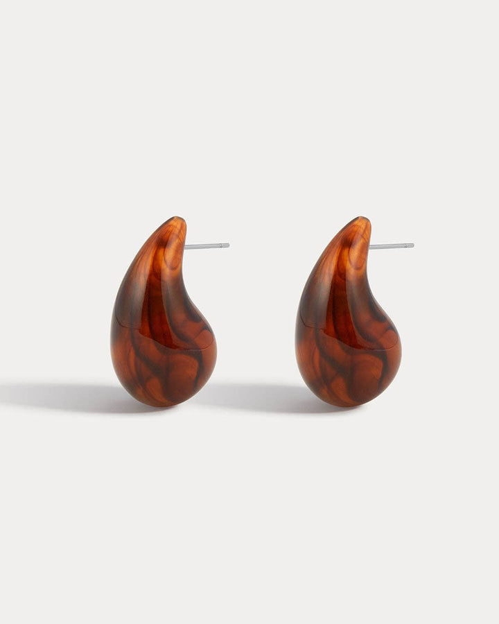 The Lucite Gia Earrings: Brown Tortoise - obligato