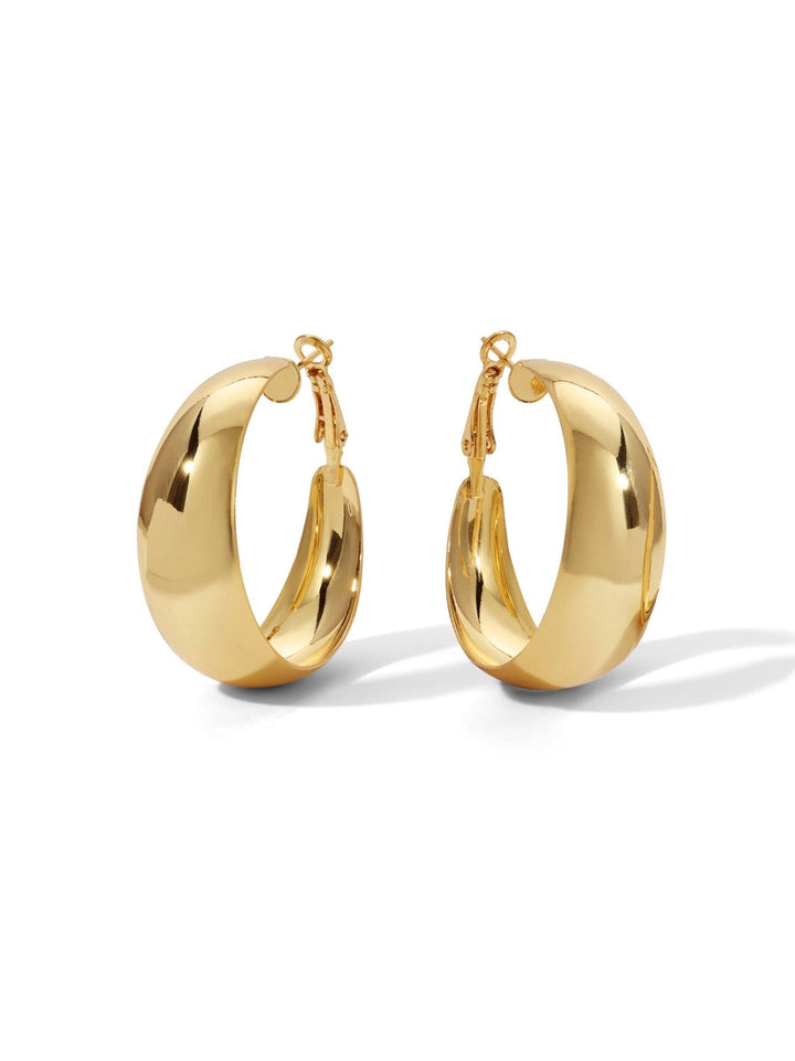 The Luna Hoop Earrings: Gold / One Size / Hoops - obligato