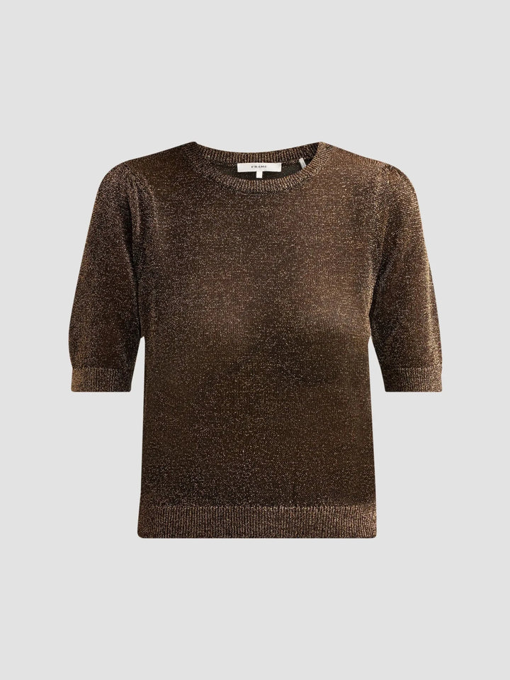 The Lurex Gathered Sweater in Gold Dark - obligato