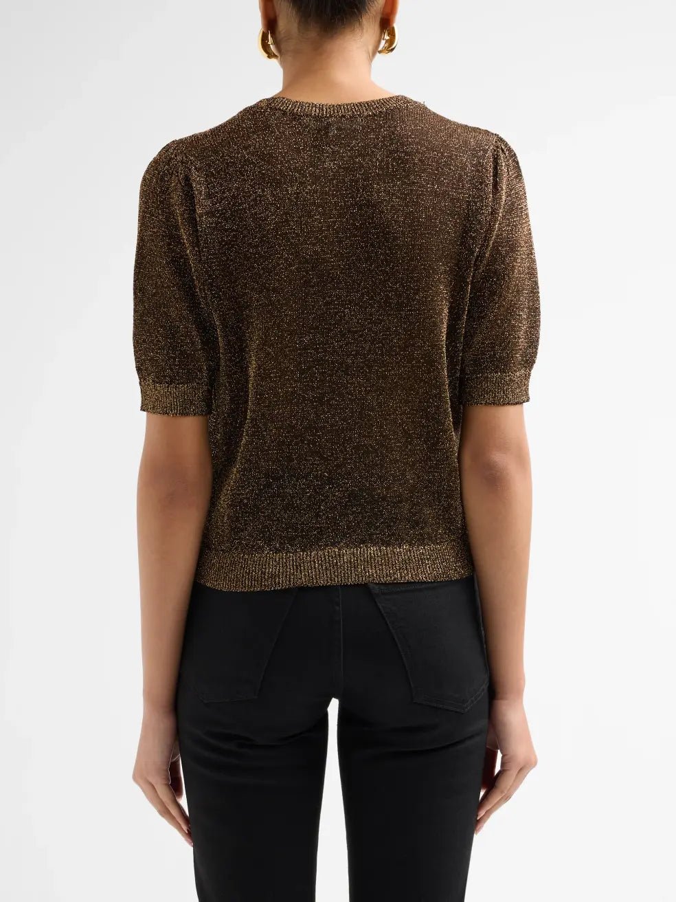 The Lurex Gathered Sweater in Gold Dark - obligato