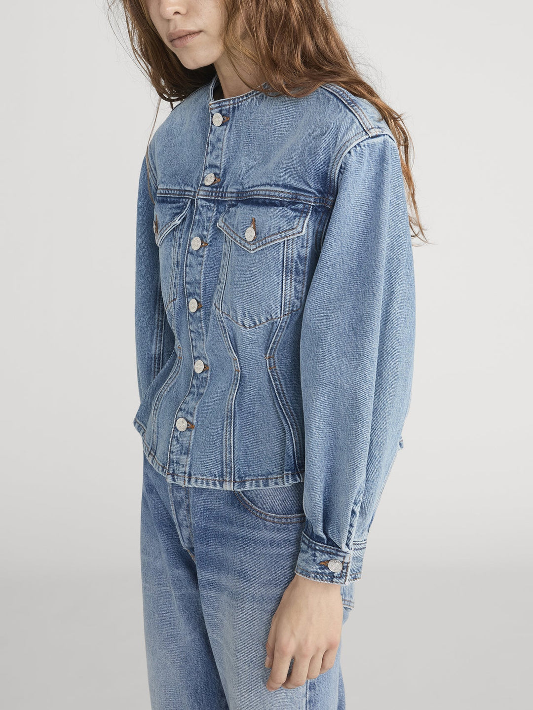 The Nipped Collarless Jacket in Umbria - obligato