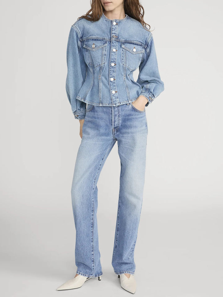 The Nipped Collarless Jacket in Umbria - obligato