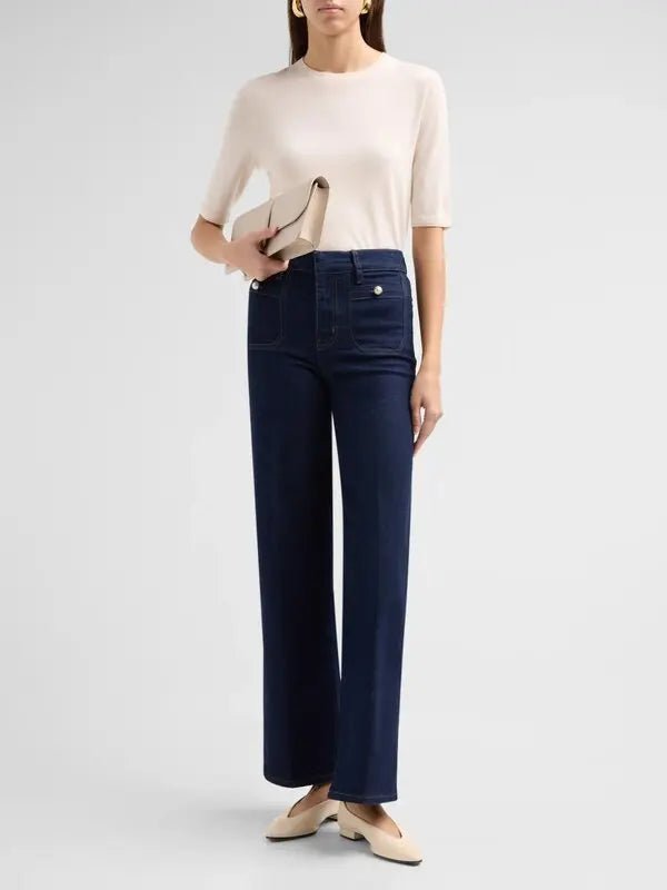 The Pearl Slim Palazzo Jeans in Rinse - obligato