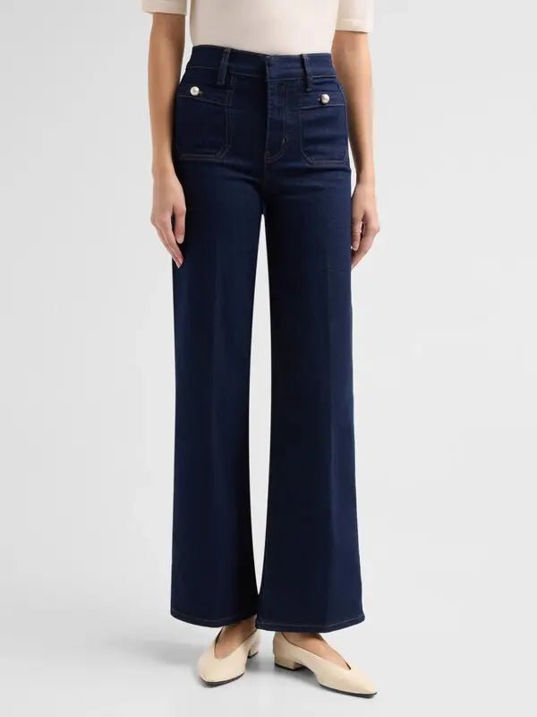 The Pearl Slim Palazzo Jeans in Rinse - obligato
