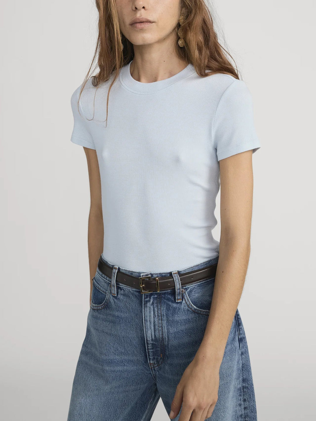 The Rib Baby Tee in Sky Blue - obligato