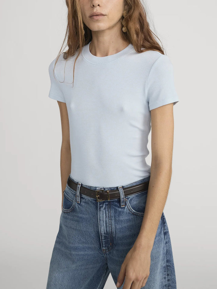 The Rib Baby Tee in Sky Blue - obligato