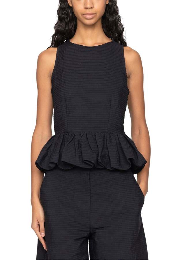 The Roni Boat Neck Top in Black - obligato