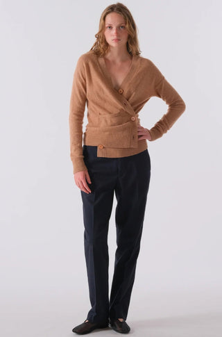 The Wrap Cardigan in Almond - obligato