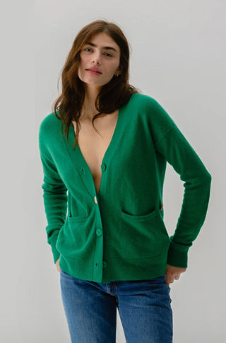 The Wrap Cardigan in Grass - obligato