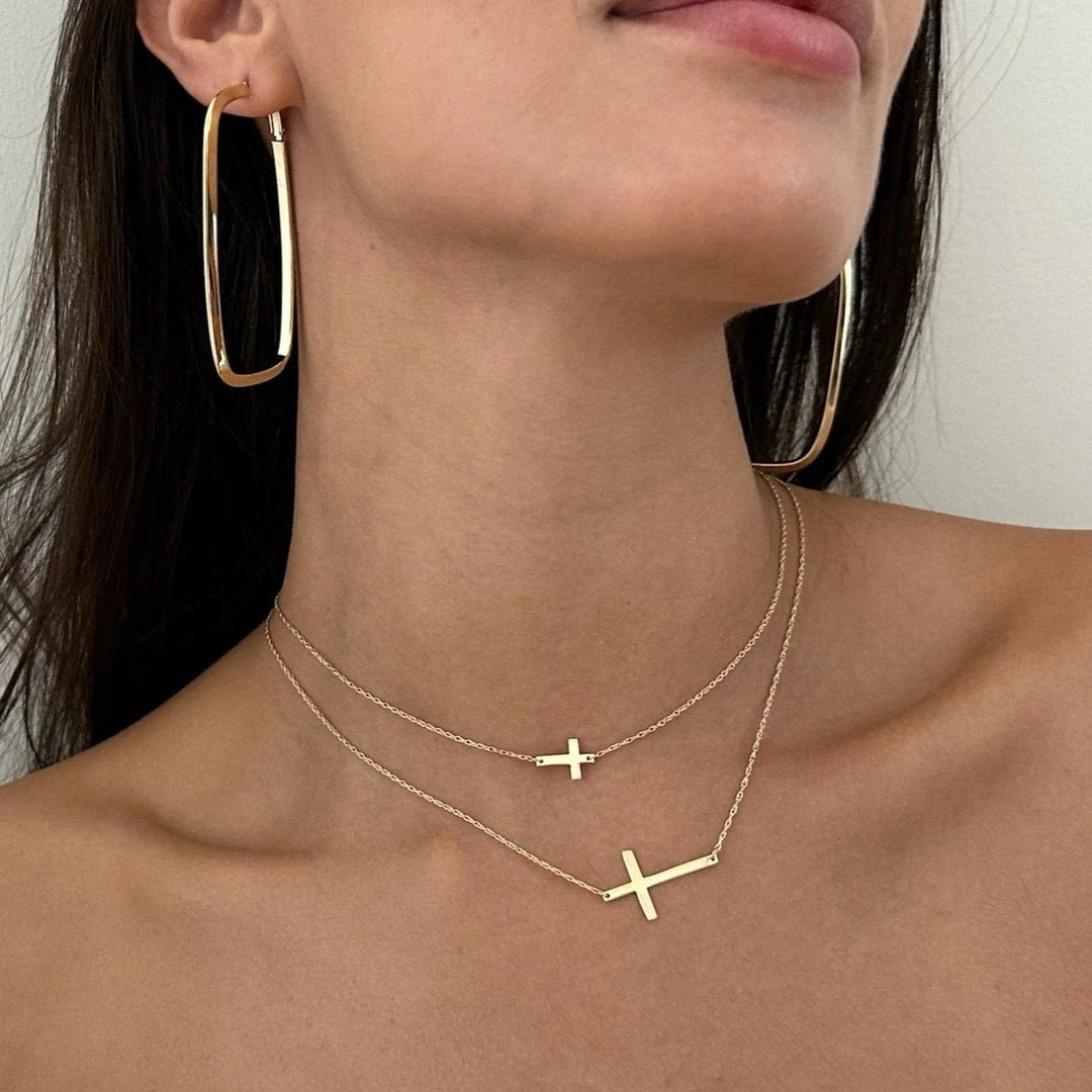 Theresa 1/2 Cross Necklace - obligato