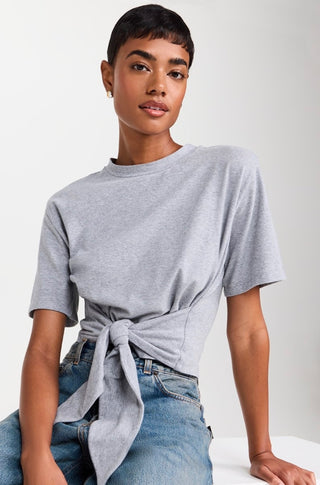 Tied Up Tee in Heather Grey - obligato