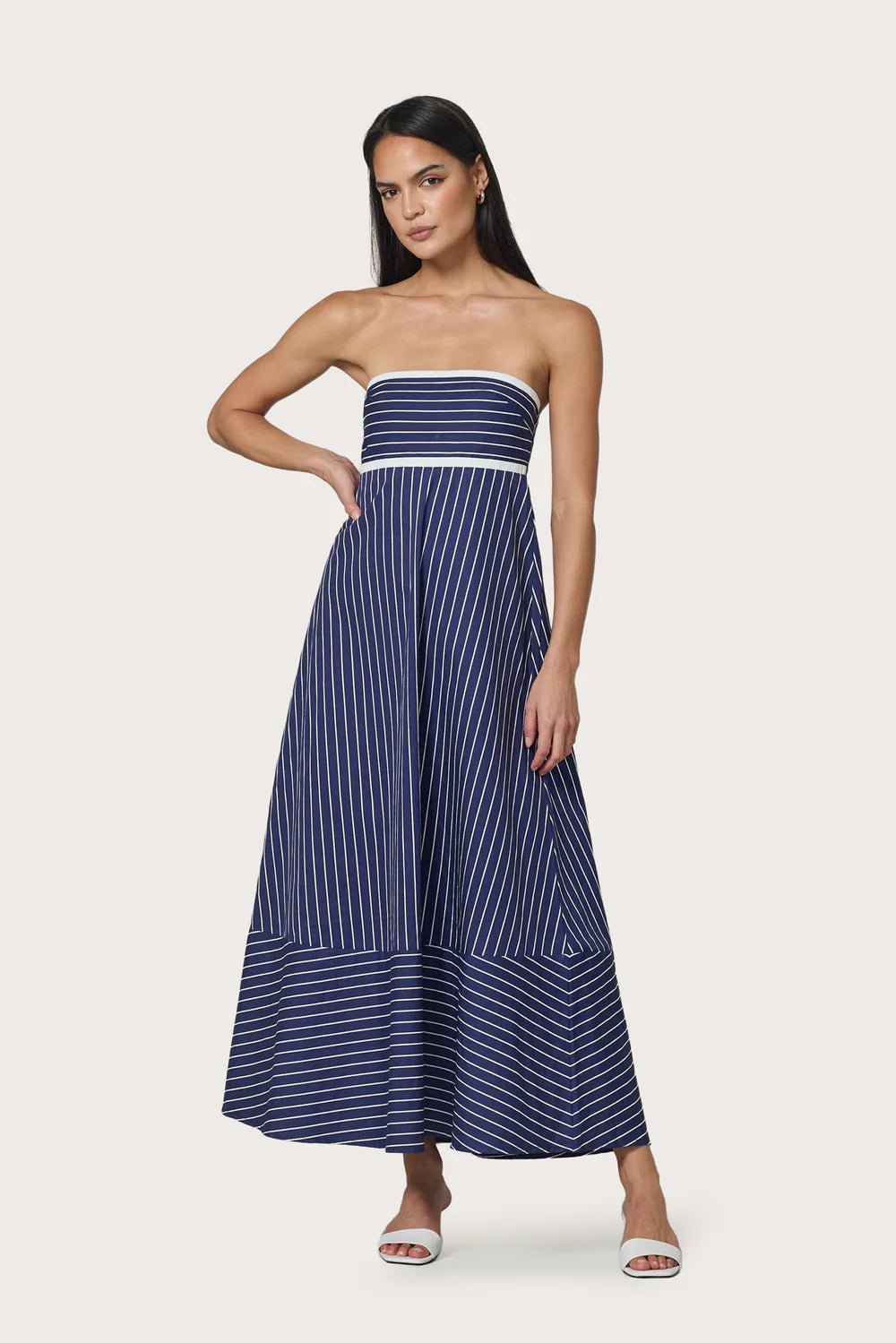 Timothy Dress in Indigo Stripe - obligato
