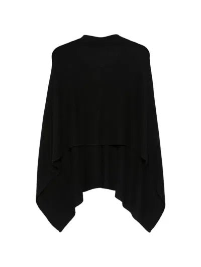 Tissue Cashmere Poncho in Black - obligato