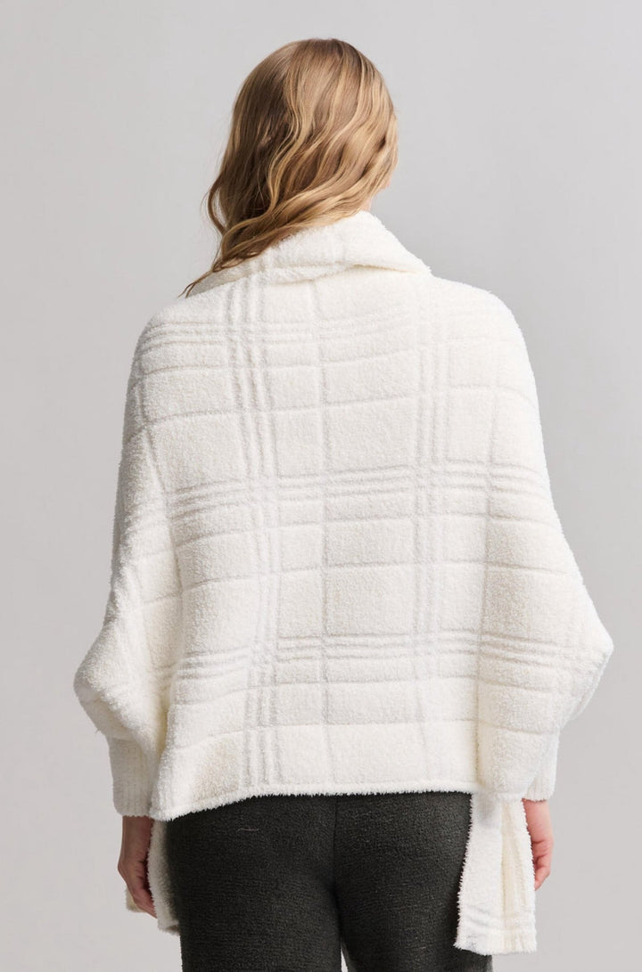 Tonal Plaid Blanket Wrap in Pearl - obligato