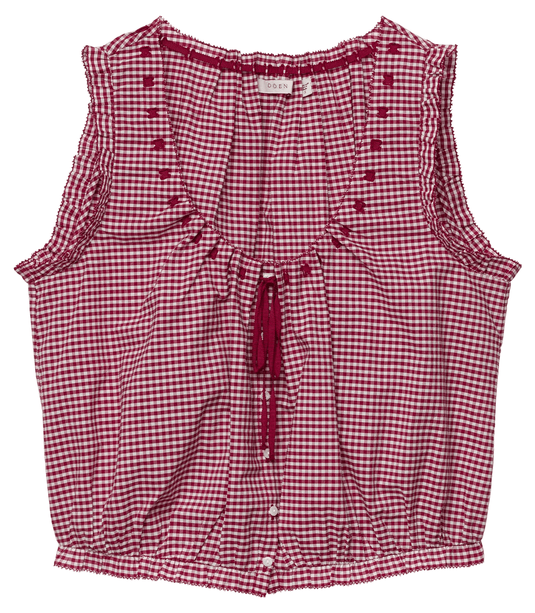 TRAVELER TOP IN MULBERRY LA MADDALENA GINGHAM - obligato