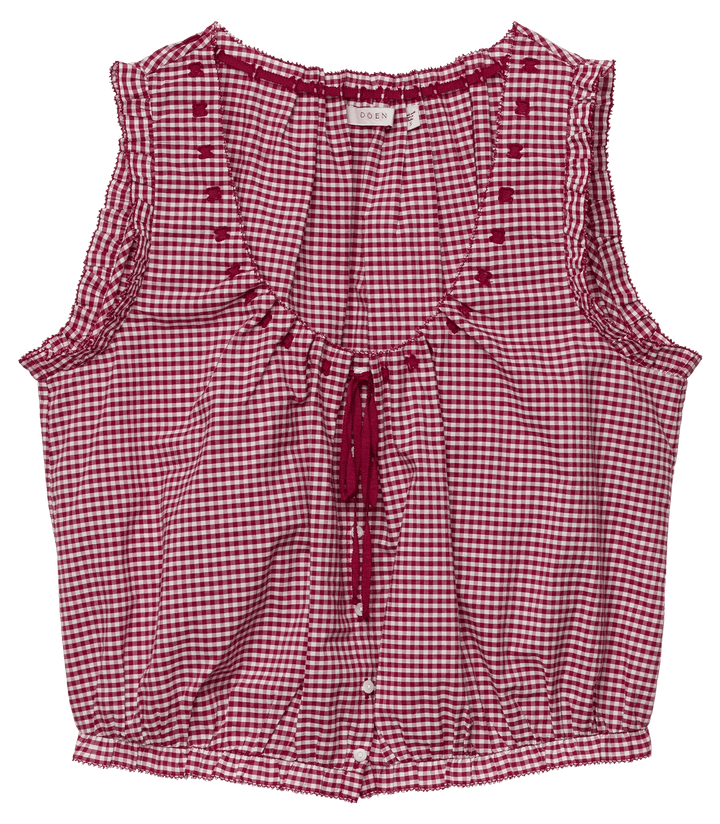 TRAVELER TOP IN MULBERRY LA MADDALENA GINGHAM - obligato