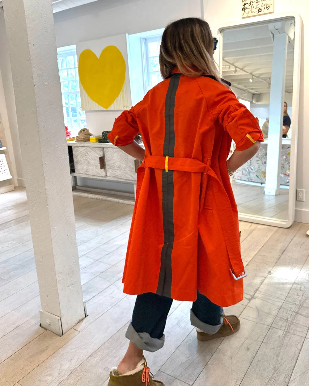 Color Washed Trench in Tomato