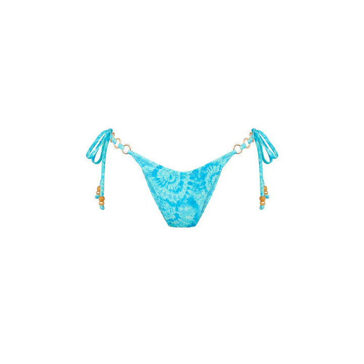 Trio Ring Cheeky Tie Bikini Bottom in Starry Seas - obligato