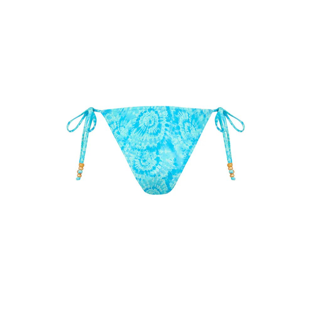 Trio Ring Cheeky Tie Bikini Bottom in Starry Seas - obligato