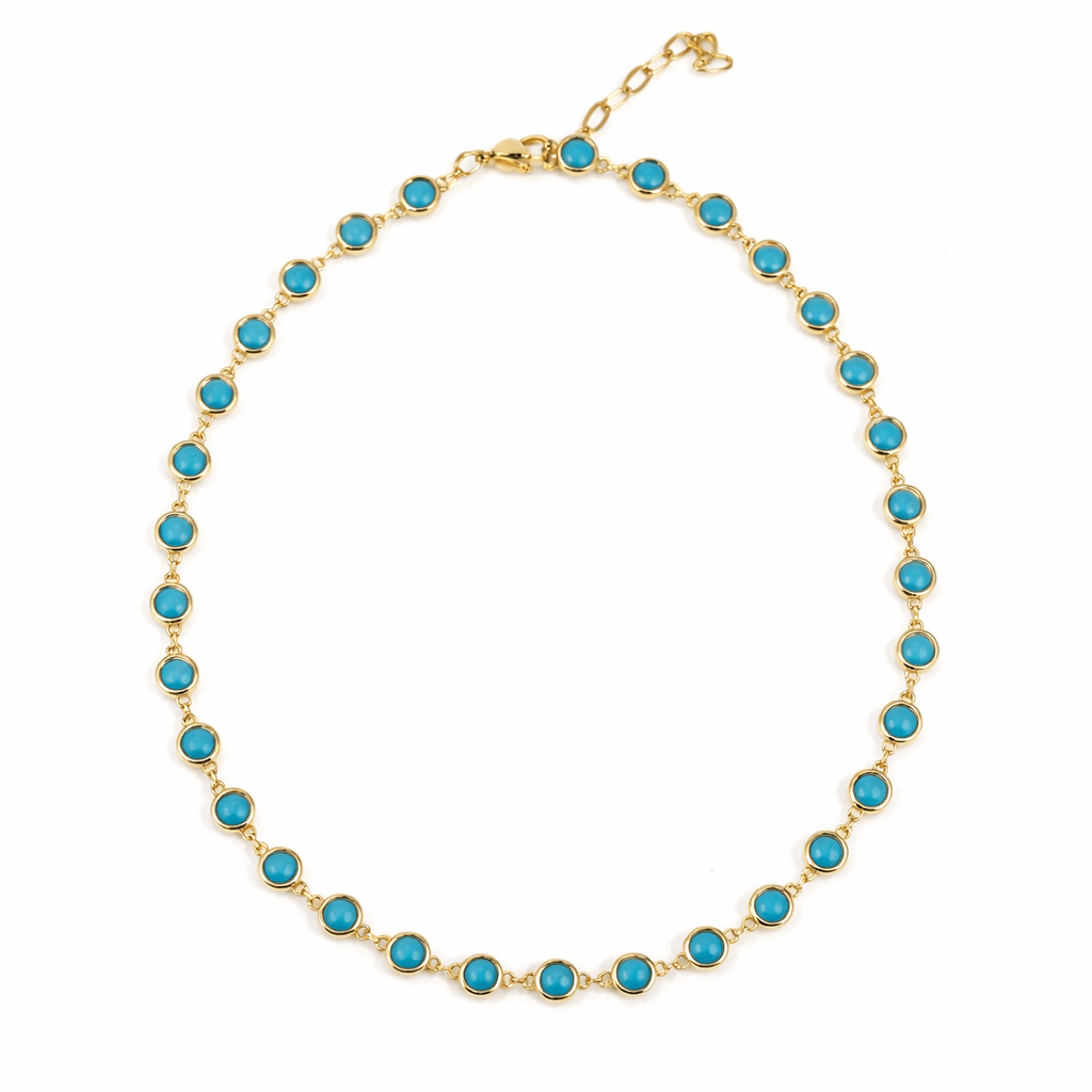 Turquoise Bezel Necklace: 5mm - obligato