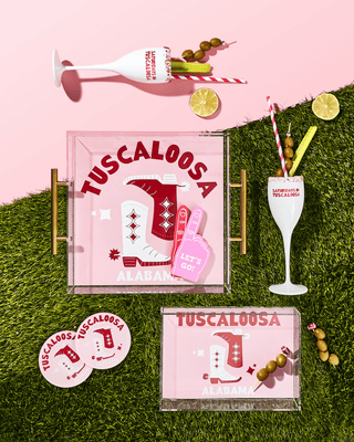 Tuscaloosa | Large Acrylic Tray With Gold Handles - obligato