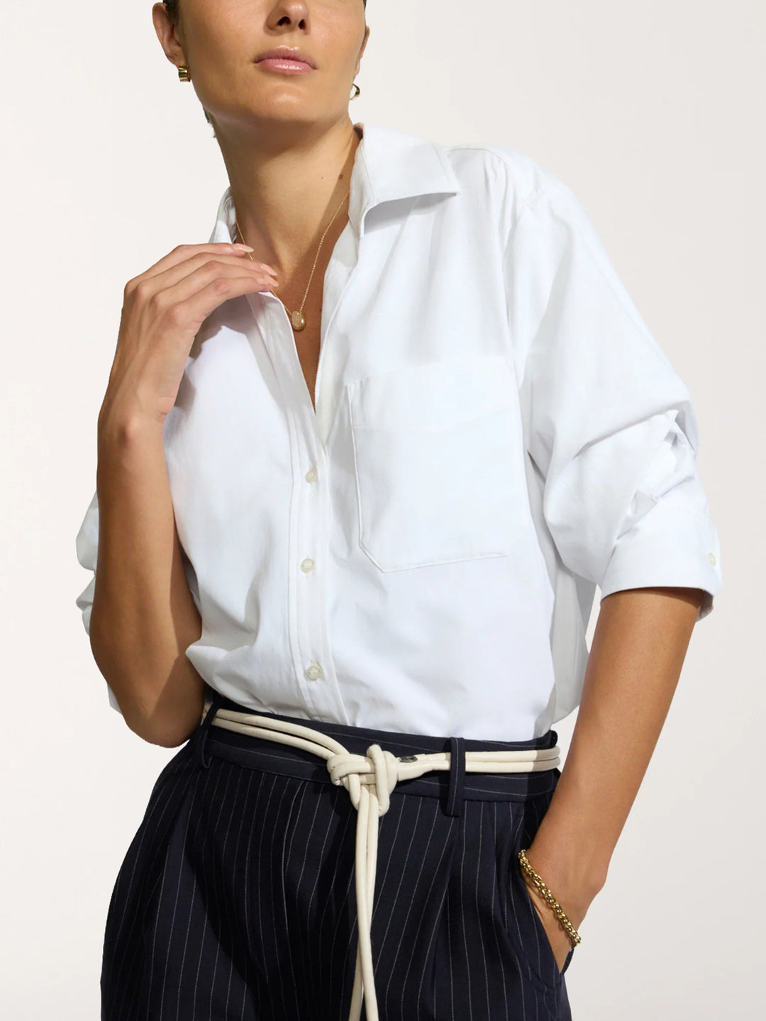 The Pia Shirt in Salt White