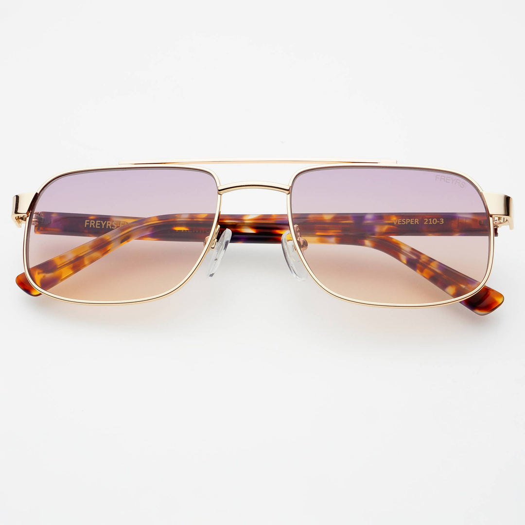 Vesper Unisex Aviator Sunglasses : Gold / Sunset - obligato