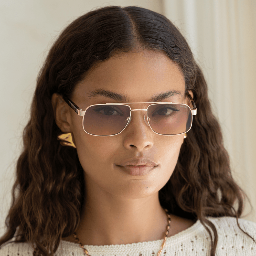Vesper Unisex Aviator Sunglasses : Gold / Sunset - obligato
