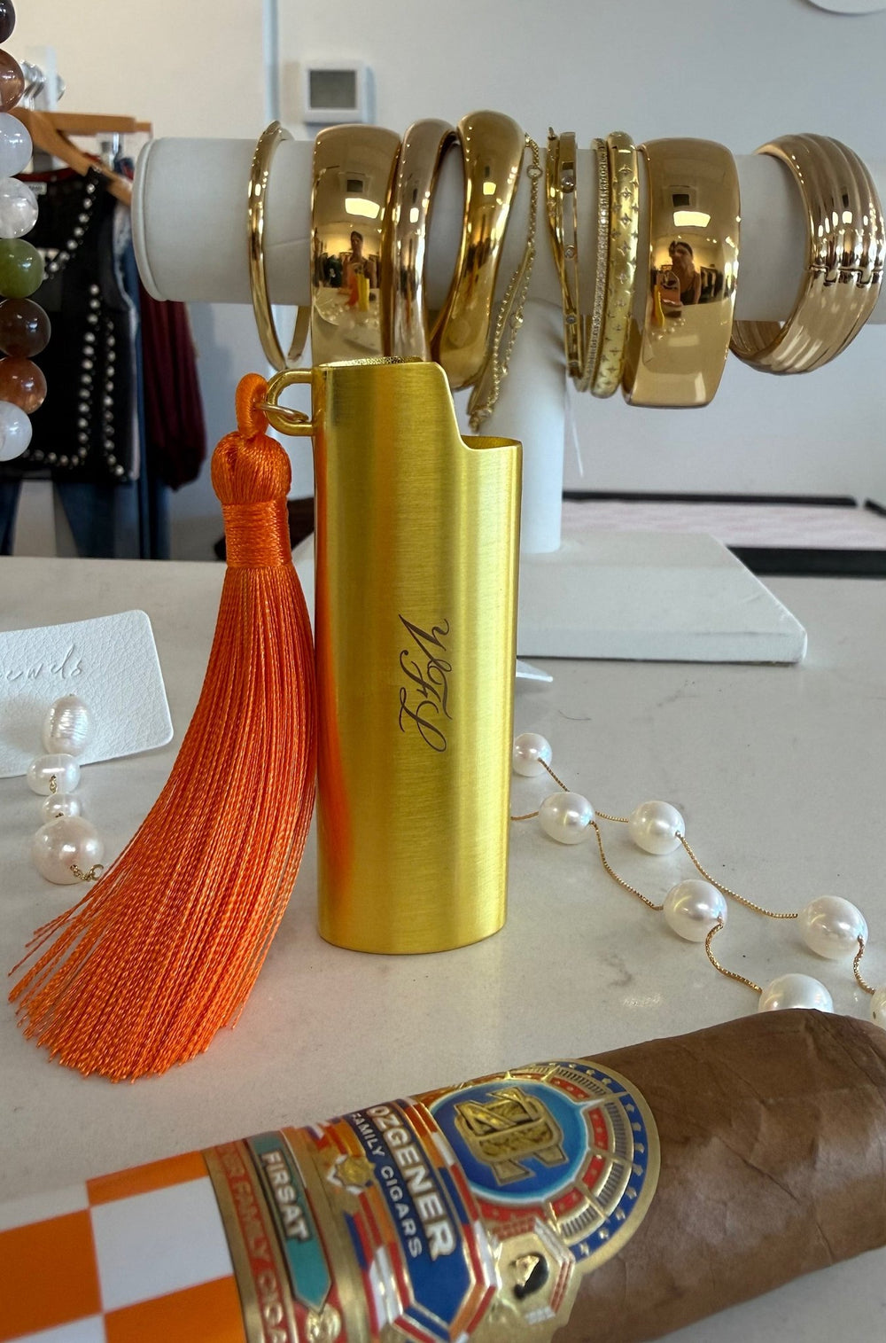 VFL Tassel Lighter Cover In Orange - obligato