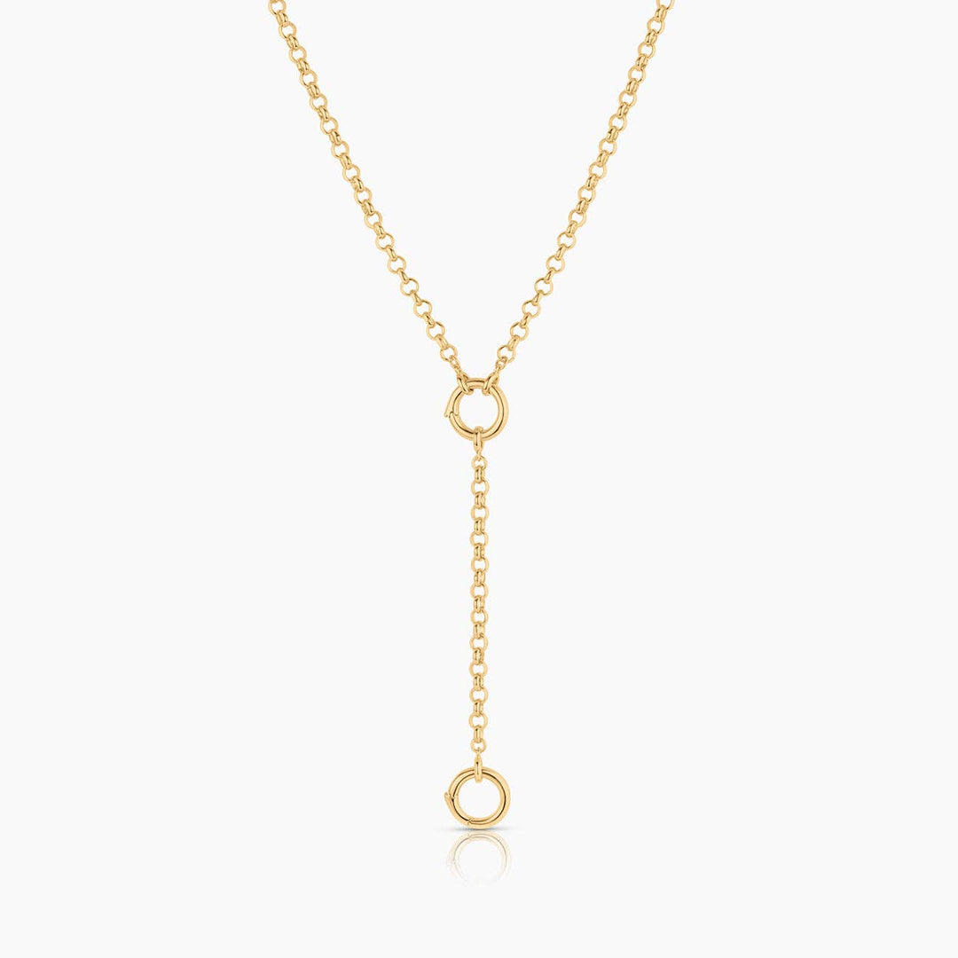 Vienna Rolo Charm Lariat Necklace: 14k Gold Plated - obligato