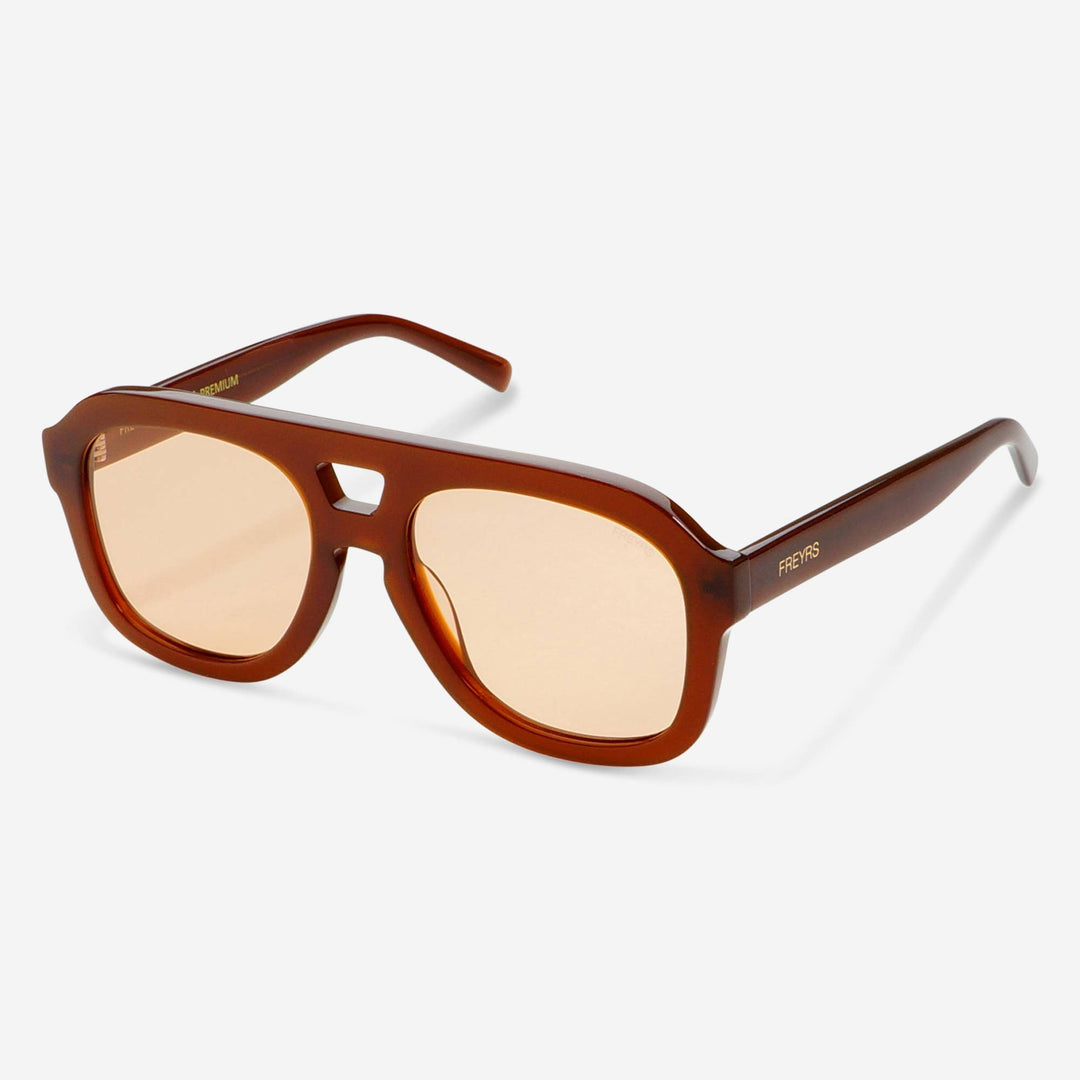Voyager Acetate Oversized Aviator Sunglasses : Chocolate - obligato
