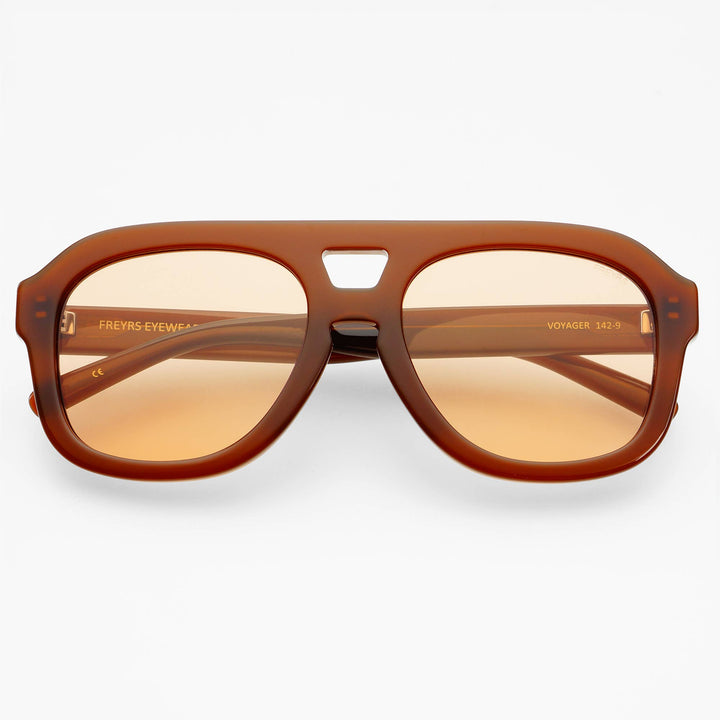 Voyager Acetate Oversized Aviator Sunglasses : Chocolate - obligato