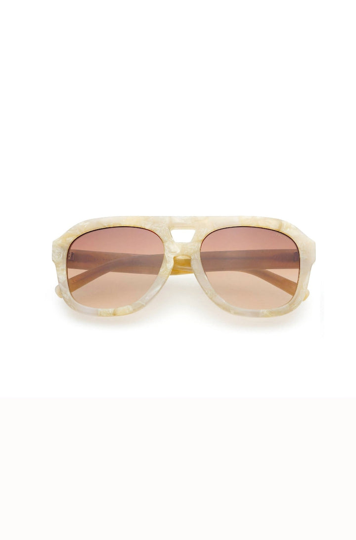Voyager Acetate Oversized Aviator Sunglasses: Gray Pearl - obligato