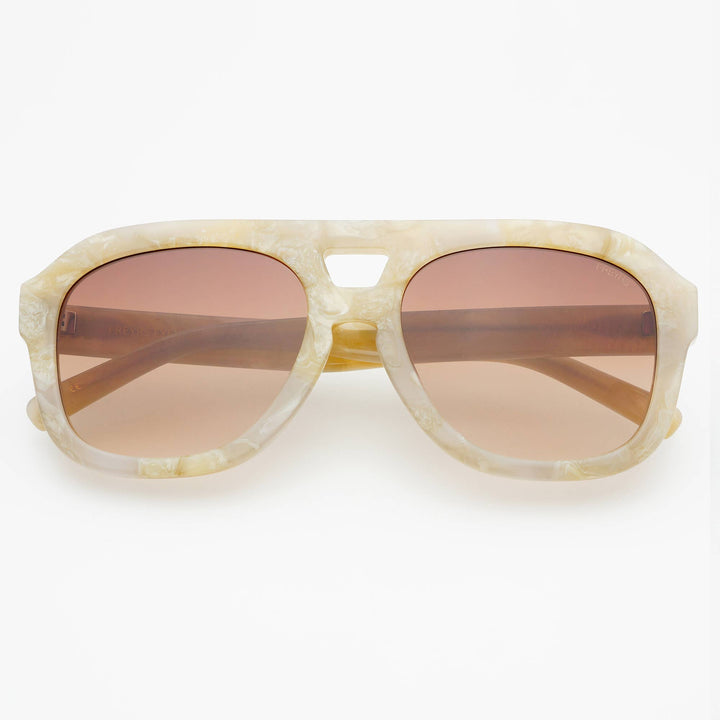 Voyager Acetate Oversized Aviator Sunglasses: Gray Pearl - obligato