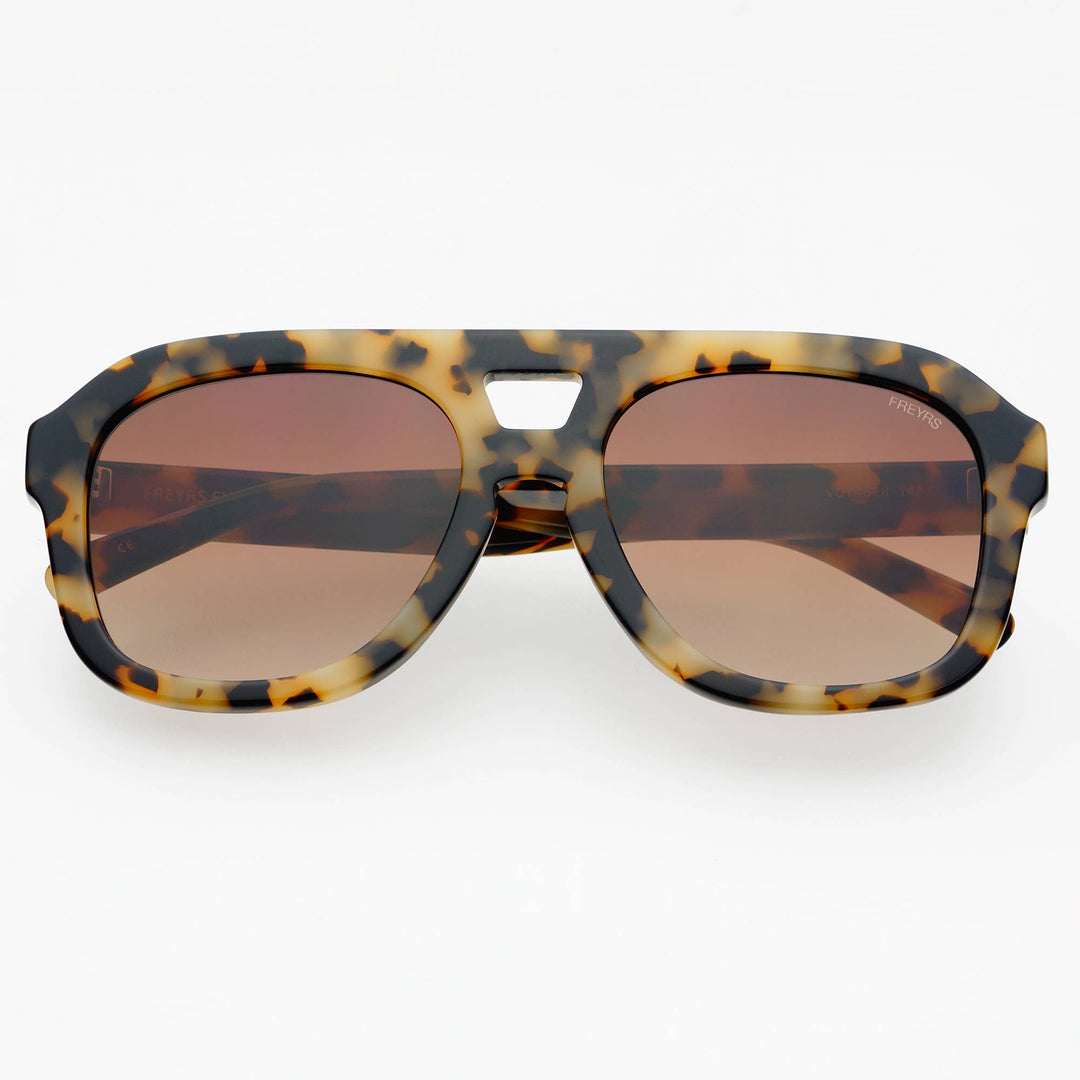 Voyager Acetate Oversized Aviator Sunglasses : Milky Tortoise - obligato