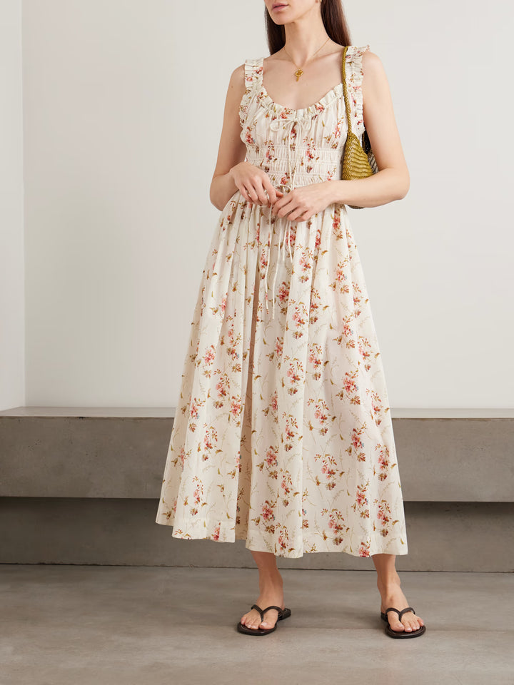 Emmaretta Dress in Blanc Prairie Rose