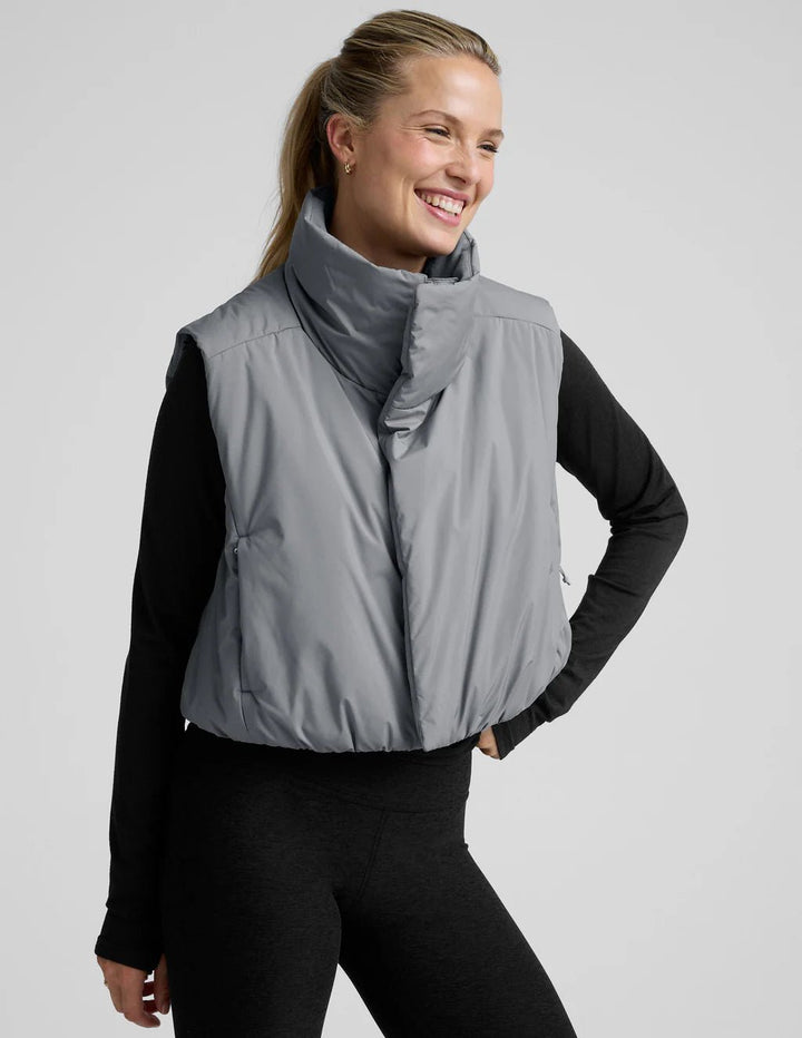 Warm Up Puffer Vest in Storm Gray - obligato