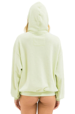 WAVE STRIPE 4 PULLOVER HOODIE RELAXED - LIME CREAM // SEAFOAM - obligato