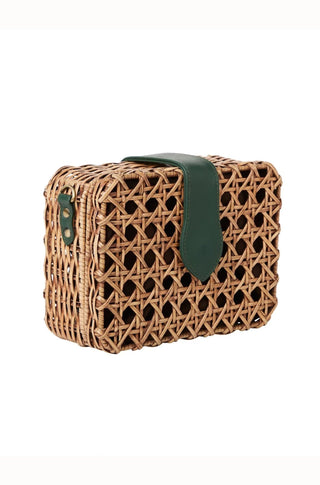 Waverly Wicker Handbag - Forest Green - obligato