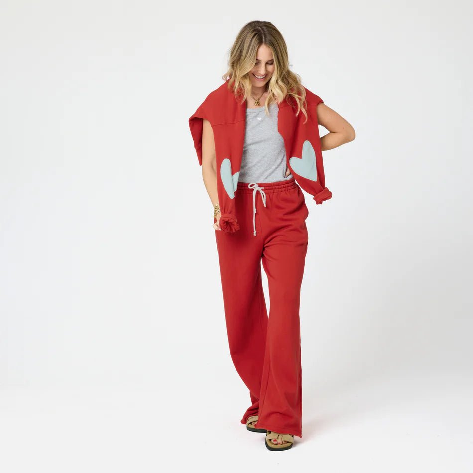 Weekend Barb Sweatpant in Red - obligato