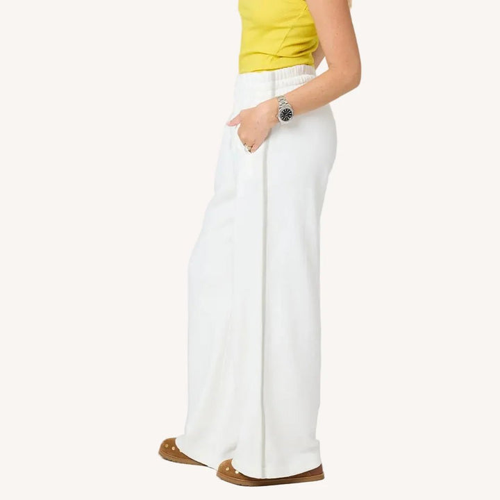 Weekend Palazzo Sweatpant in Cream - obligato