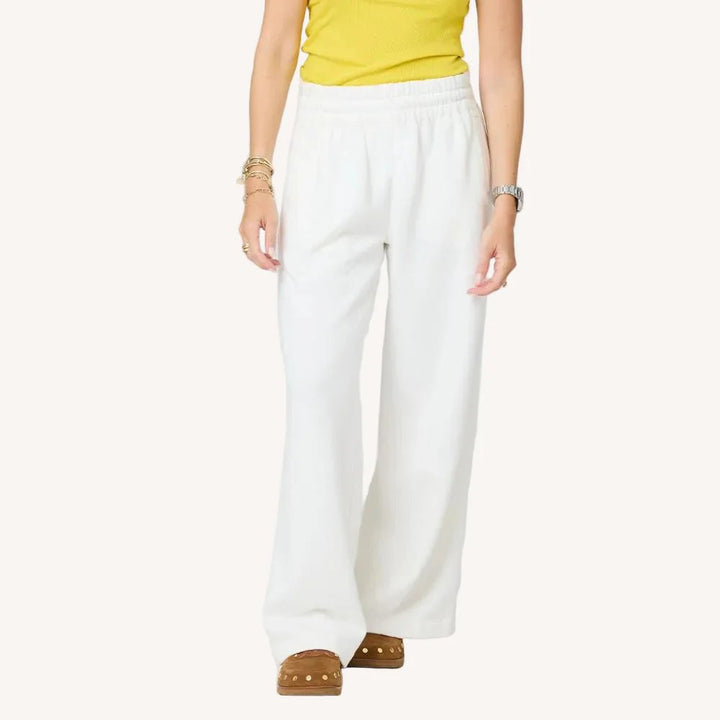 Weekend Palazzo Sweatpant in Cream - obligato